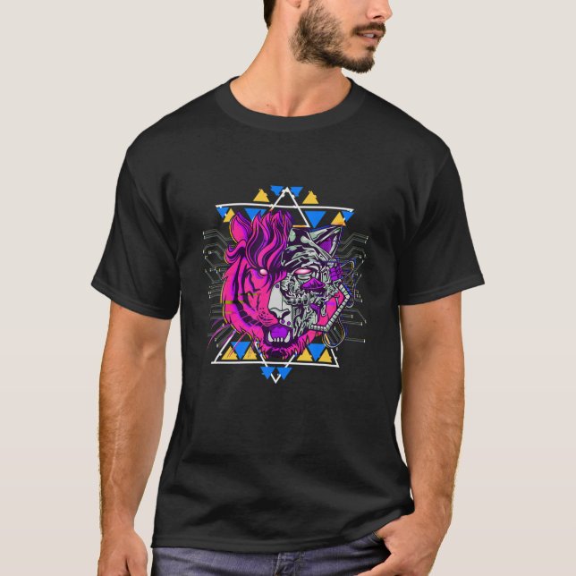 Mechanical Tiger Robot Futuristic T-Shirt (Front)
