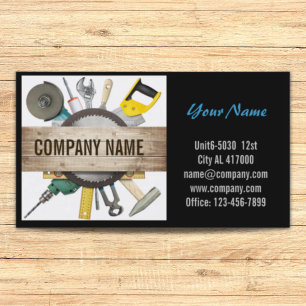 Mechanical Tools Handyman Carpentry Construction Business Card