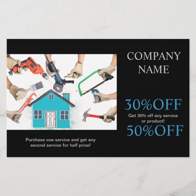 Mechanical Tools Handyman Carpentry Construction Flyer (Front)