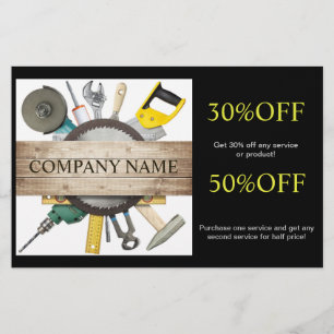 Mechanical Tools Handyman Carpentry Construction Flyer
