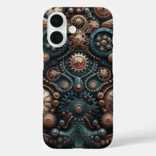 Mechanical Wings and Floral Gears iPhone 16 Case