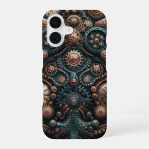 Mechanical Wings and Floral Gears iPhone 16 Case