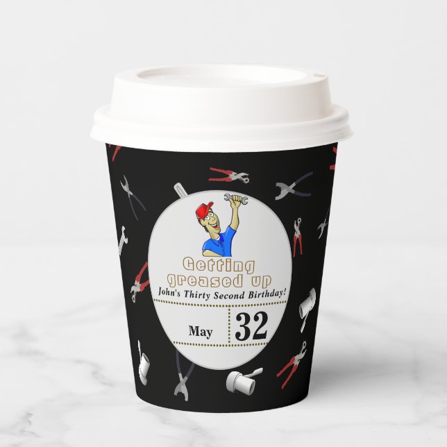 Mechanic's Birthday  Paper Cups (Front)