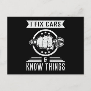 Mechanics Car Mechanic Car Engine Funny Gift Idea Postcard