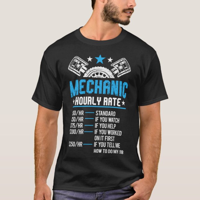 mechanics hourly set engine repair work kit T-Shirt (Front)