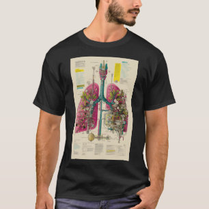 Mechanized Lungs Diagram — Bio-Industrial Anatomy T-Shirt