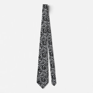 Mechanoid World - Black and White with Grey c6cbcc Tie
