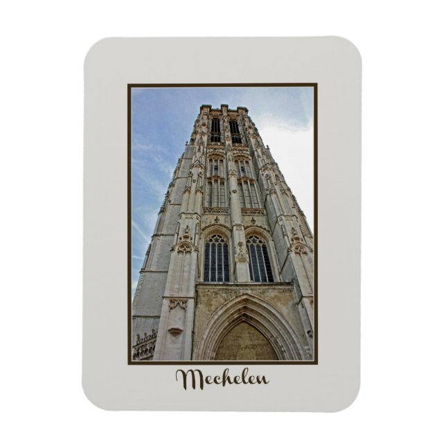 Mechelen Cathedral Belgium Magnet (Vertical)
