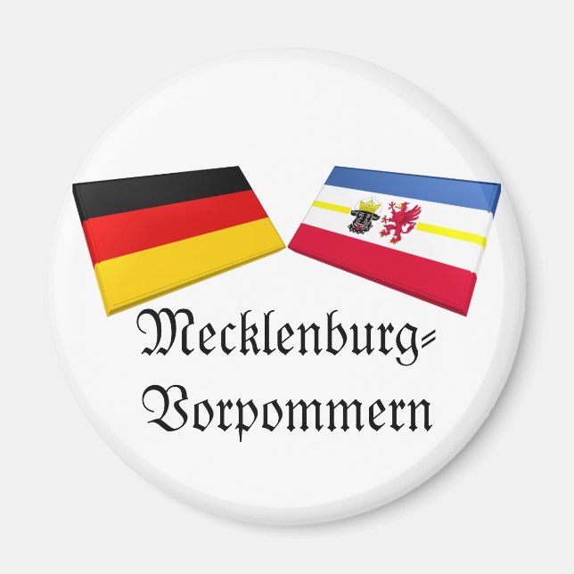 Mecklenburg-Vorpommern, Germany Flag Tiles Magnet (Front)