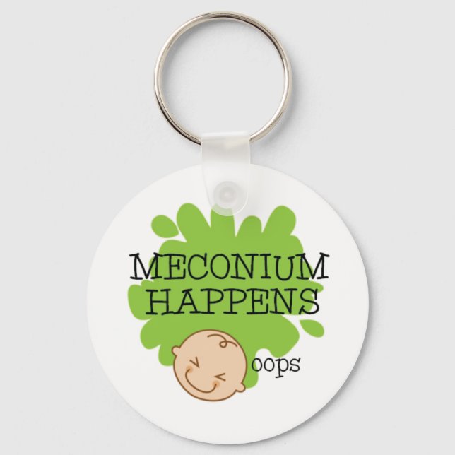 Meconium Happens Funny Nurse Key Chain (Front)