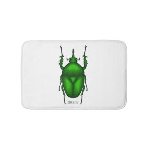 Mecynorhina torquata bug cartoon illustration bath mat