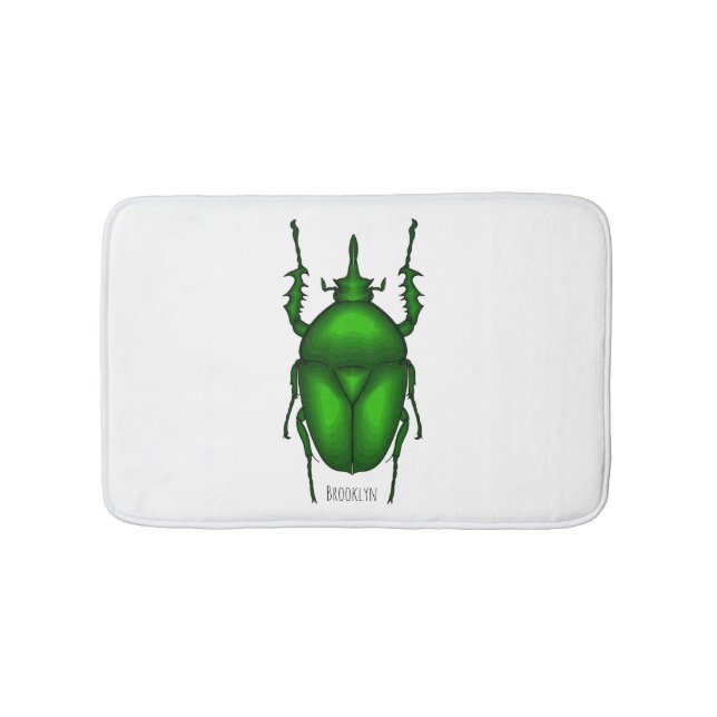 Mecynorhina torquata bug cartoon illustration  bath mat (Front)