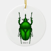 Mecynorhina torquata bug cartoon illustration