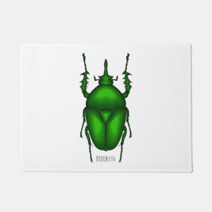Mecynorhina torquata bug cartoon illustration  doormat