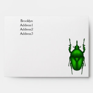 Mecynorhina torquata bug cartoon illustration envelope