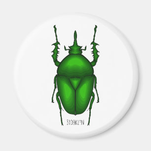 Mecynorhina torquata bug cartoon illustration  magnet