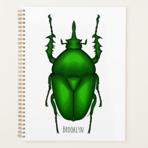 Mecynorhina torquata bug cartoon illustration planner