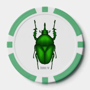 Mecynorhina torquata bug cartoon illustration   poker chips