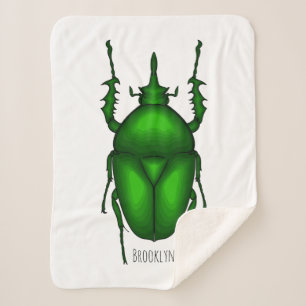 Mecynorhina torquata bug cartoon illustration sherpa blanket
