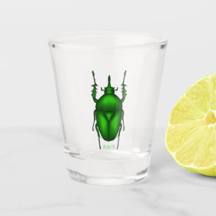 Mecynorhina torquata bug cartoon illustration shot glass