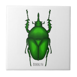 Mecynorhina torquata bug cartoon illustration  tile