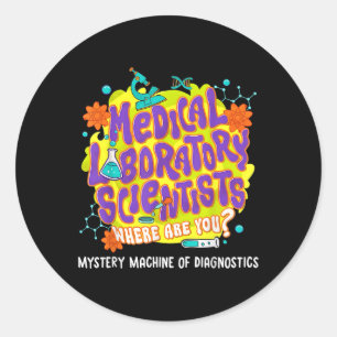 Med Lab Scientists Lab Week 2025 Mystery Machine W Classic Round Sticker