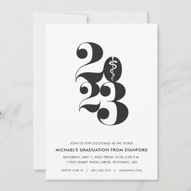Med School Graduation Invitation Class of 2024 (Front)