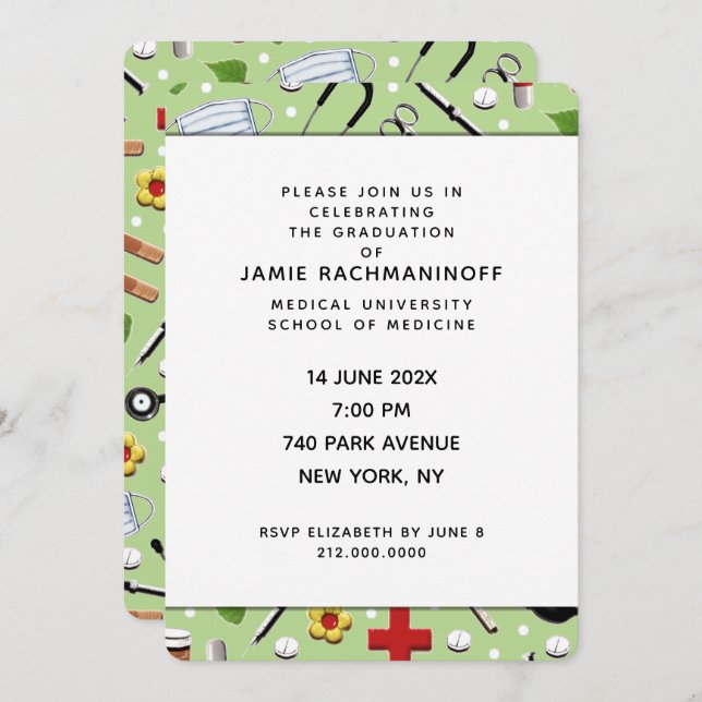 Med School Graduation Invitations (Front/Back)