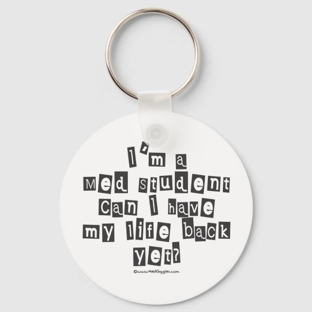Med Student Ransom Note Key Ring (Front)