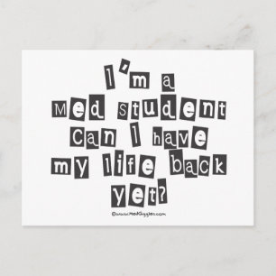 Med Student Ransom Note Postcard