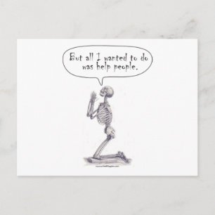 Med Student Skeleton Prayer Postcard