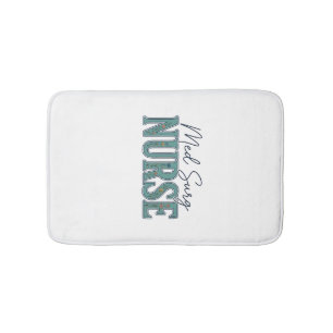 Med Surg Nurse Floral Vintage Engraving Design_1 Bath Mat