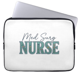 Med Surg Nurse Floral Vintage Engraving Design_1 Laptop Sleeve