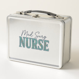 Med Surg Nurse Floral Vintage Engraving Design_1 Metal Lunch Box