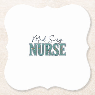 Med Surg Nurse Floral Vintage Engraving Design_1 Paper Coaster