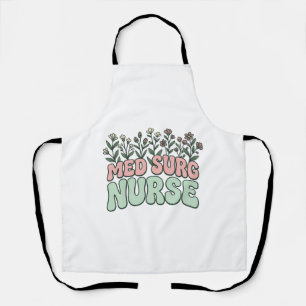 Med Surg Nurse Floral Vintage Vector Design_1 Apron