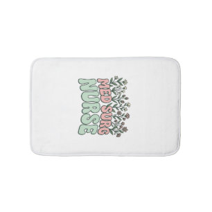 Med Surg Nurse Floral Vintage Vector Design_1 Bath Mat