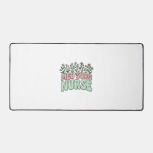 Med Surg Nurse Floral Vintage Vector Design_1 Desk Mat