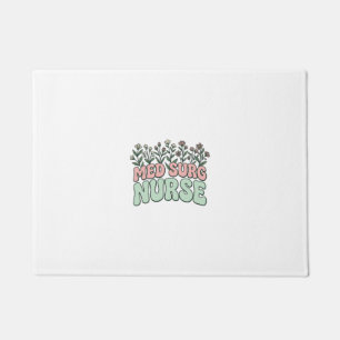 Med Surg Nurse Floral Vintage Vector Design_1 Doormat