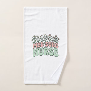 Med Surg Nurse Floral Vintage Vector Design_1 Hand Towel