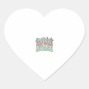 Med Surg Nurse Floral Vintage Vector Design_1 Heart Sticker