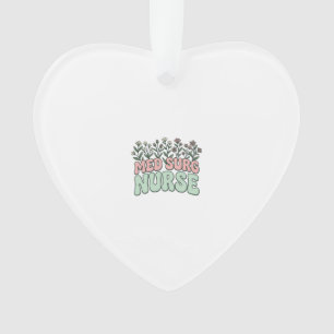 Med Surg Nurse Floral Vintage Vector Design_1 Ornament