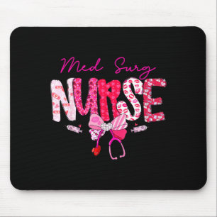 Med Surg Nurse Valentine's Day Stethoscope Coquett Mouse Pad
