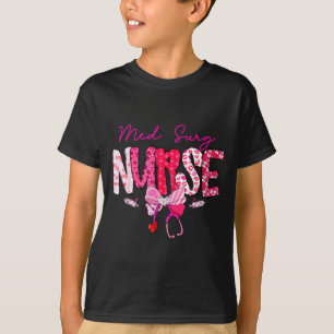 Med Surg Nurse Valentines Day Stethoscope Coquette T-Shirt