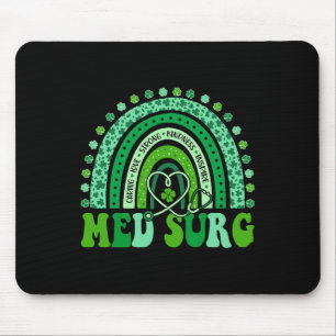 Med Surg Rainbow Leopard St Patricks Day Nurse  Mouse Pad