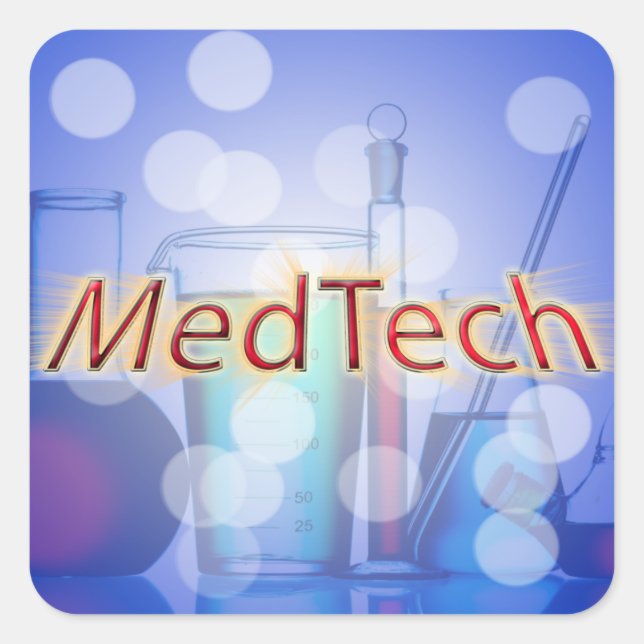 Med Tech STARBURST LOGO Square Sticker (Front)