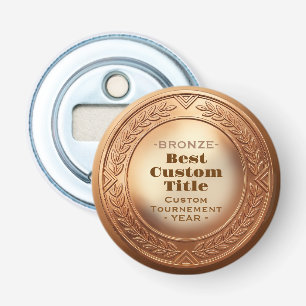Medal Custom 3D Realistic Editable Foil Bronze Bottle Opener