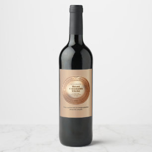 Medal Custom 3D Realistic Editable Foil Bronze Wine Label