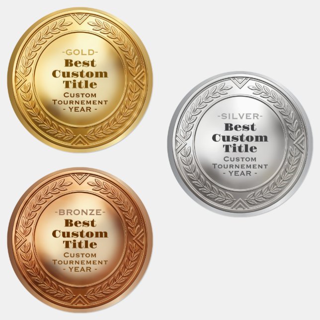 Medal Custom 3D Realistic Editable Foil Gold (Group)