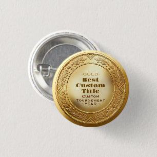 Medal Custom 3D Realistic Editable Foil Gold 3 Cm Round Badge